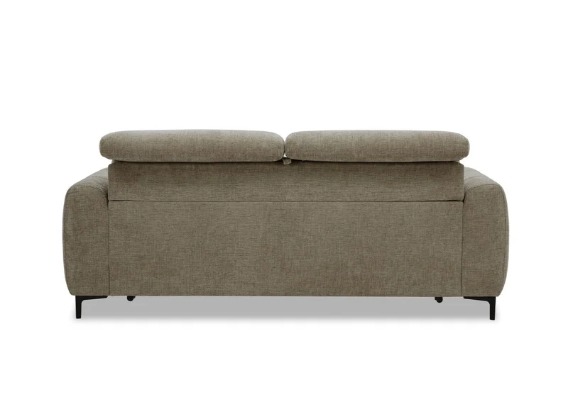 Canapé convertible express 3 places en velours texturé taupe CALEB