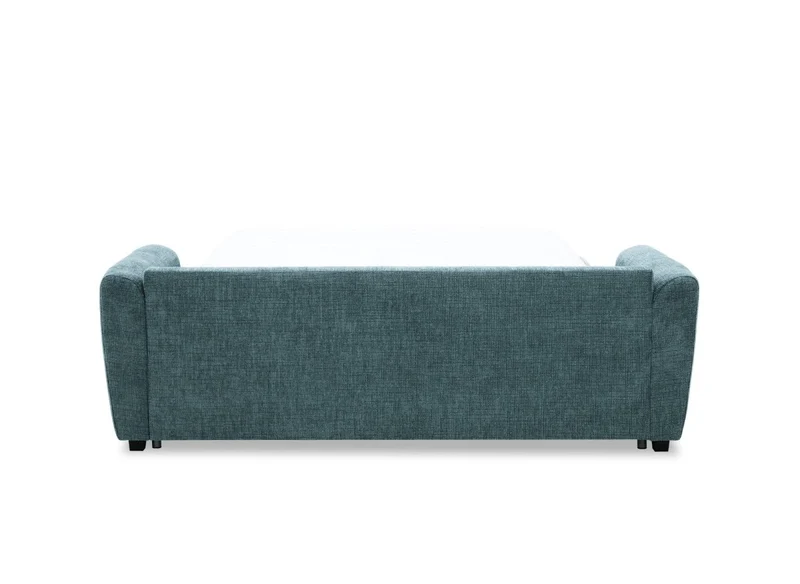 Canapé convertible express 3 places en velours texturé bleu KALIANA