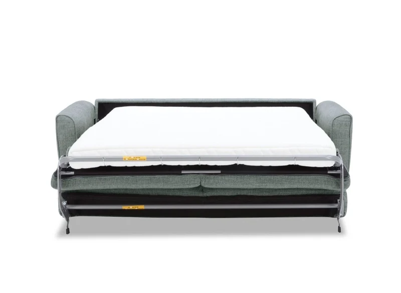 Canapé convertible express 3 places en velours texturé gris KALIANA