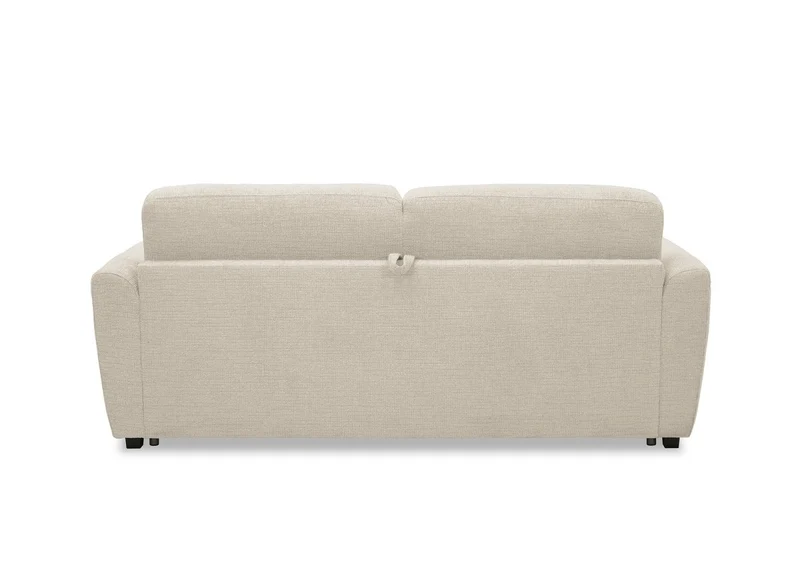 Canapé convertible express 3 places en velours texturé beige KALIANA