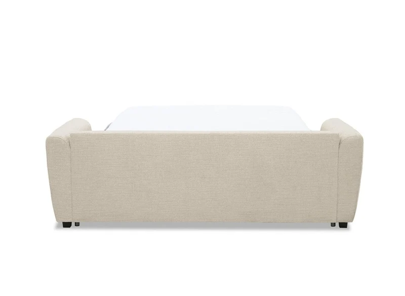 Canapé convertible express 3 places en velours texturé beige KALIANA