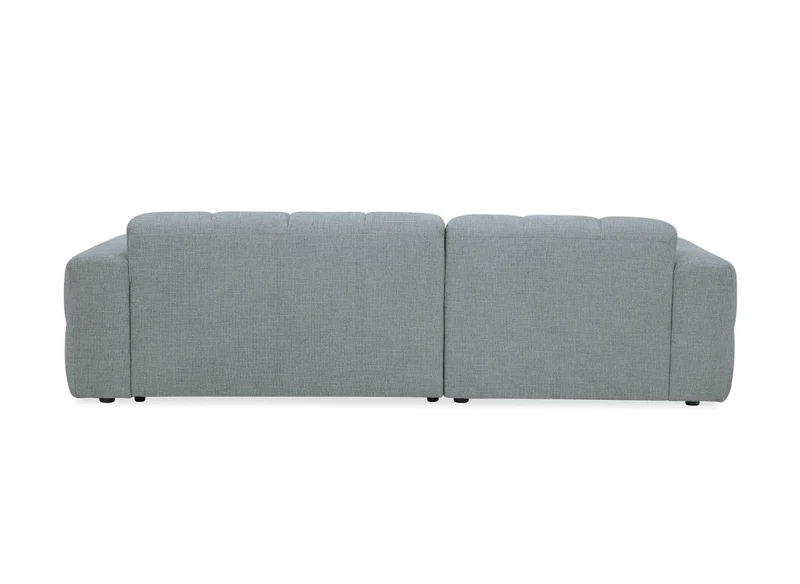 Canapé d'angle relax électrique en velours texturé gris FEDORA - Angle gauche