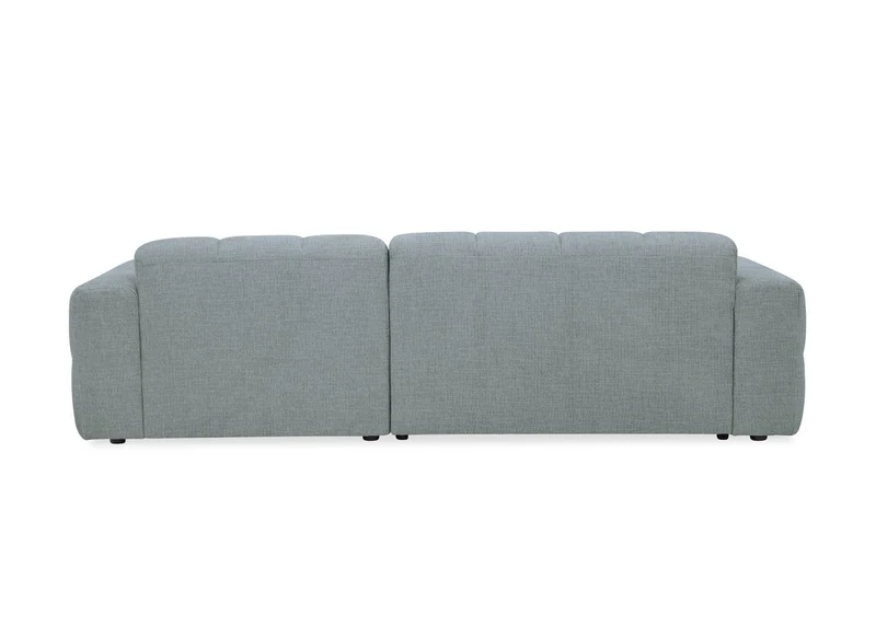 Canapé d'angle relax électrique en velours texturé gris FEDORA - Angle droit