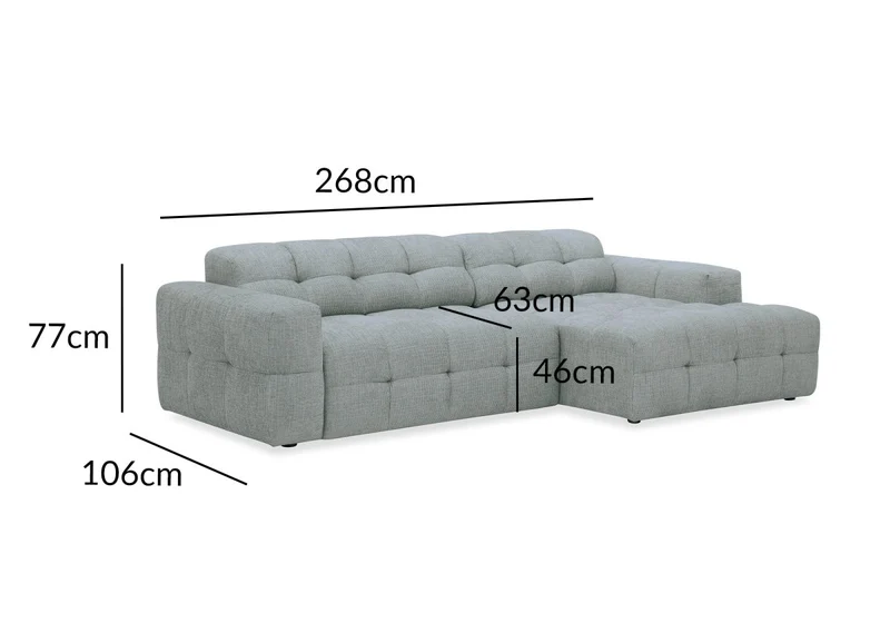 Canapé d'angle relax électrique en velours texturé gris FEDORA - Angle droit