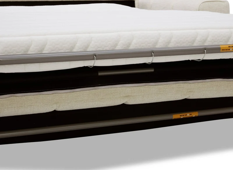 Canapé convertible express 3 places en velours texturé beige BASILE