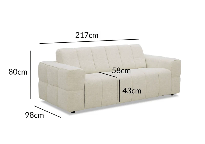 Canapé convertible express 3 places en velours texturé beige BASILE