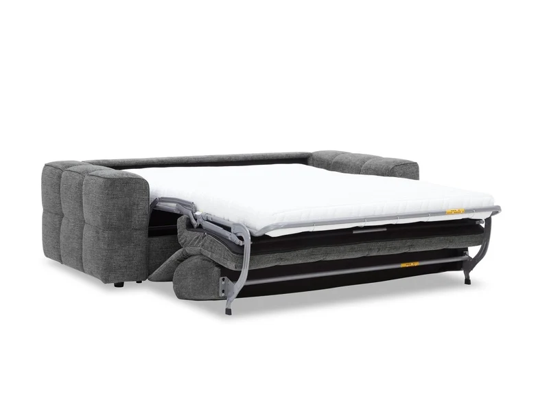 Canapé convertible express 3 places en velours texturé gris BASILE