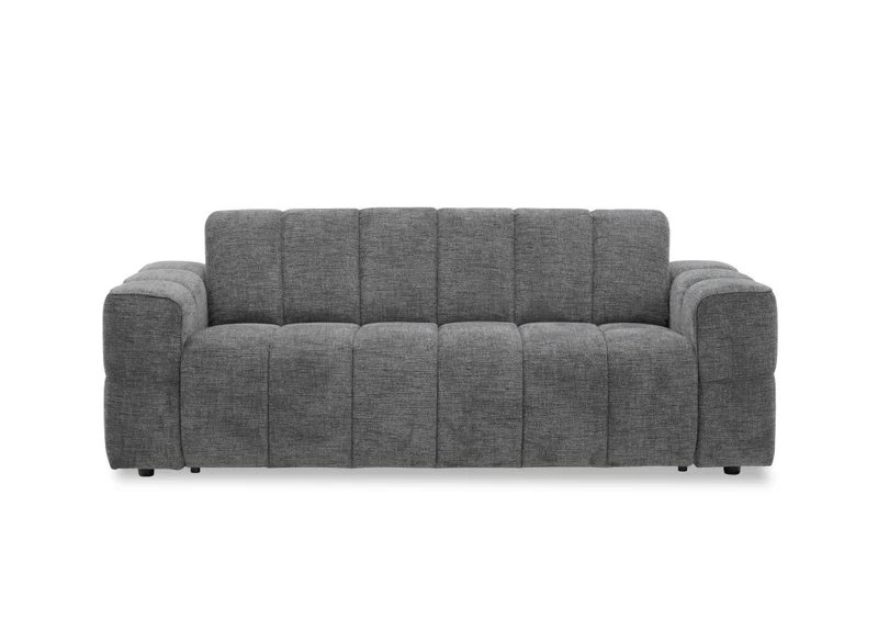 Canapé convertible express 3 places en velours texturé gris BASILE