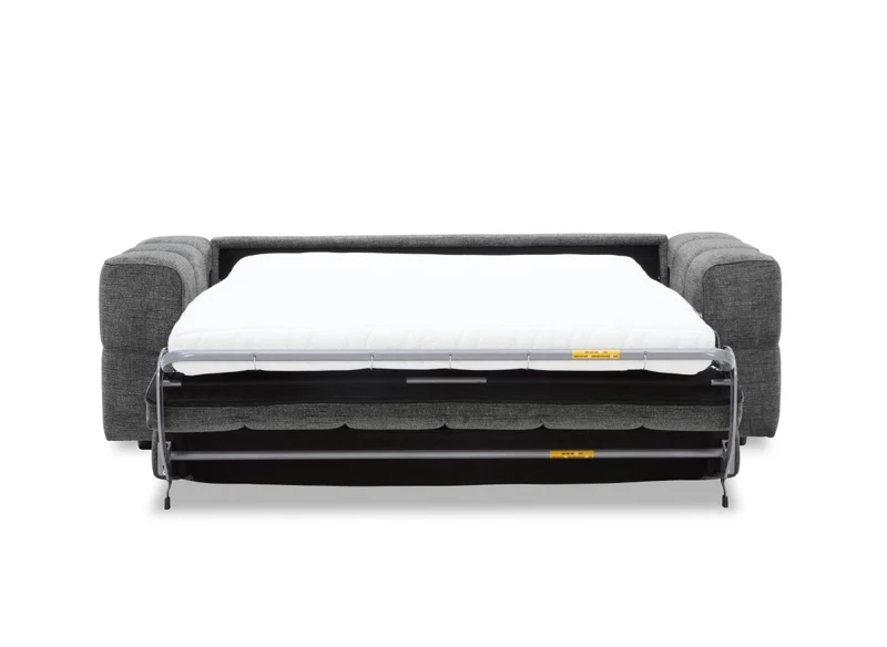 Canapé convertible express 3 places en velours texturé gris BASILE