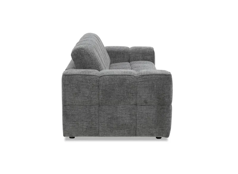 Canapé convertible express 3 places en velours texturé gris BASILE