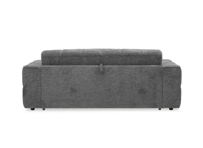 Canapé convertible express 3 places en velours texturé gris BASILE