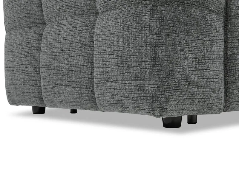 Canapé convertible express 3 places en velours texturé gris BASILE