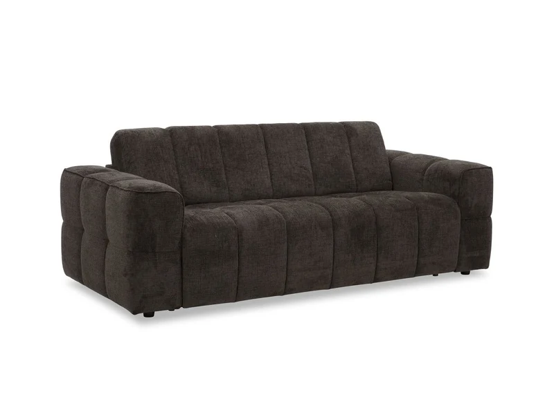 Canapé convertible express 3 places en velours texturé marron BASILE