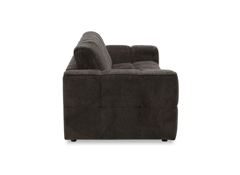 Canapé convertible express 3 places en velours texturé marron BASILE