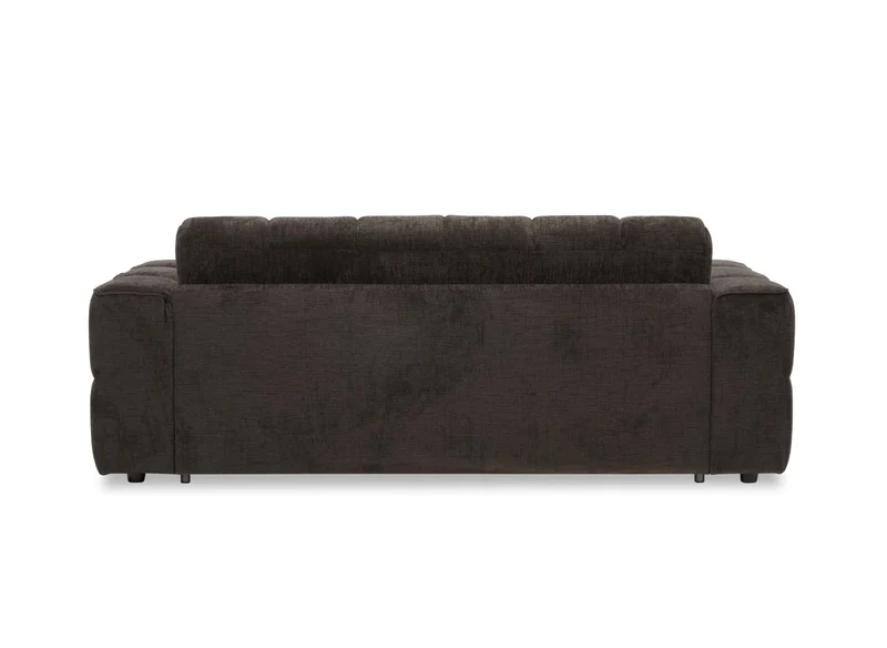Canapé convertible express 3 places en velours texturé marron BASILE