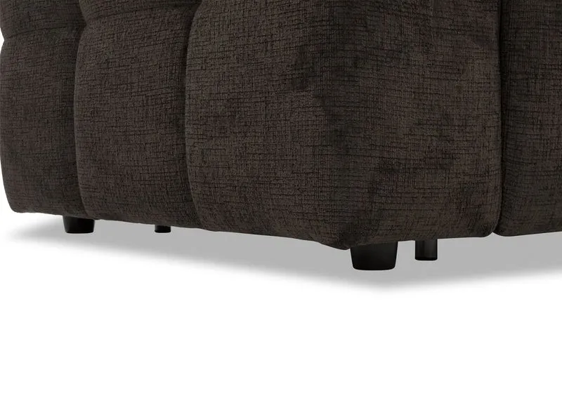 Canapé convertible express 3 places en velours texturé marron BASILE
