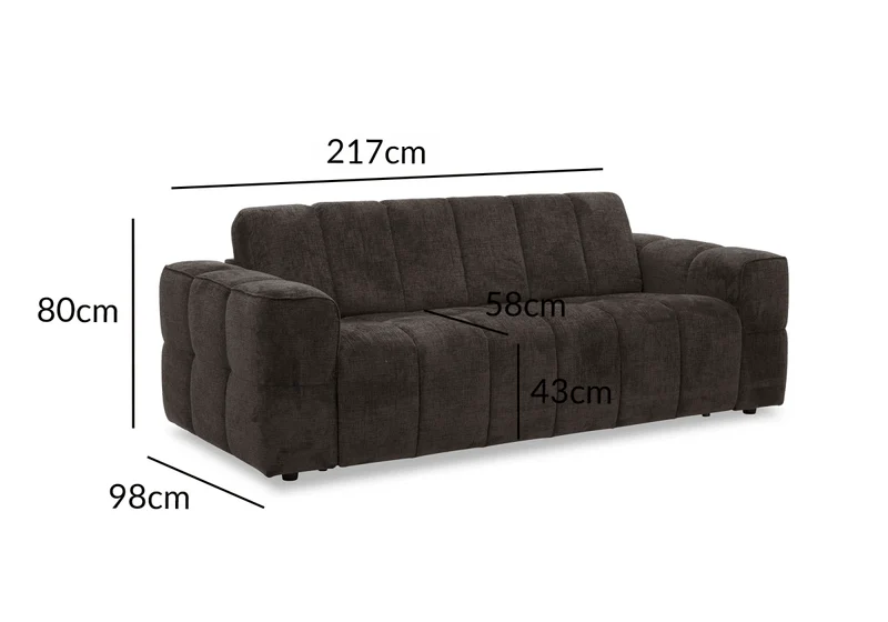 Canapé convertible express 3 places en velours texturé marron BASILE