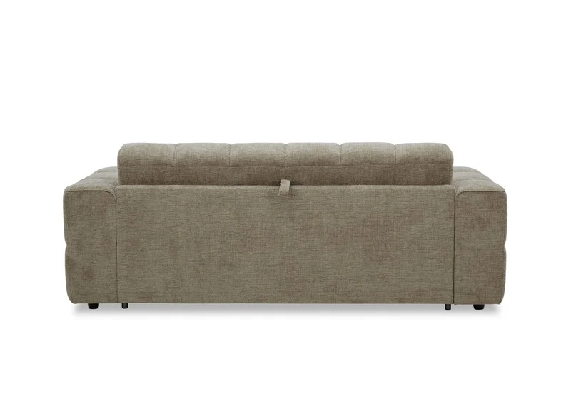 Canapé convertible express 3 places en velours texturé taupe BASILE
