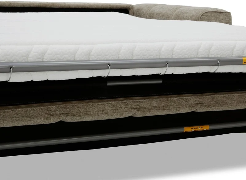 Canapé convertible express 3 places en velours texturé taupe BASILE