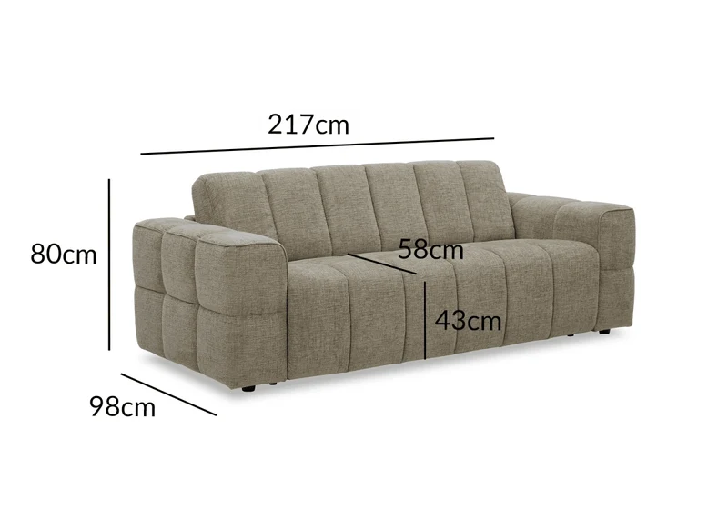 Canapé convertible express 3 places en velours texturé taupe BASILE