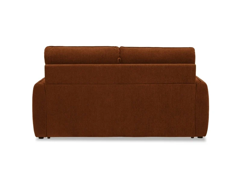 Canapé convertible express 3 places matelas 15 cm en tissu texturé terracotta ADILIO