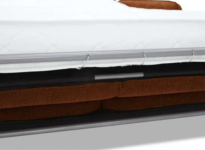 Canapé convertible express 3 places matelas 15 cm en tissu texturé terracotta ADILIO