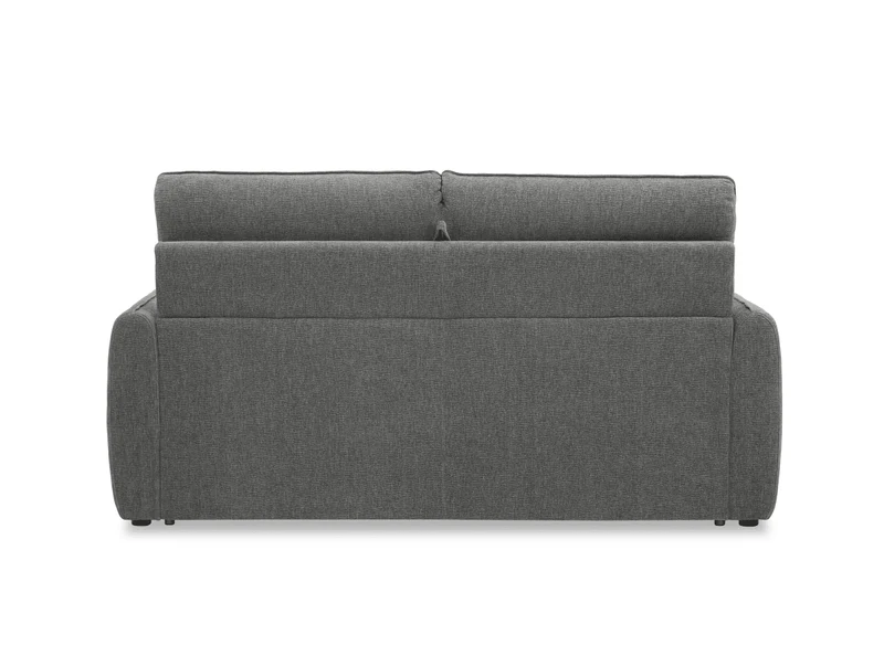 Canapé convertible express 3 places matelas 15 cm en tissu texturé gris ADILIO