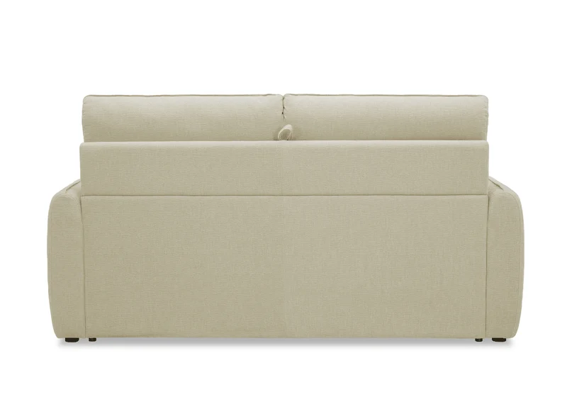 Canapé convertible express 3 places matelas 15 cm en tissu texturé beige ADILIO
