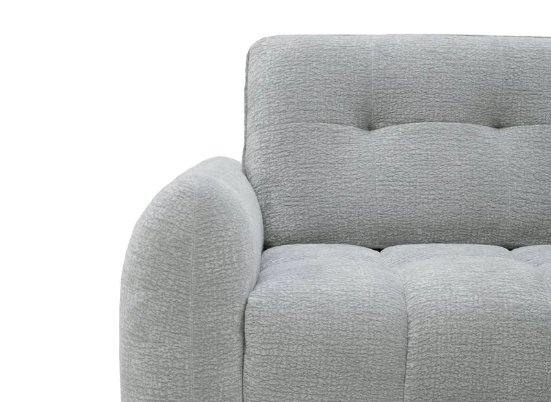 Canapé d'angle en velours tissé gris clair avec dossier réglable ADONIS - Angle droit