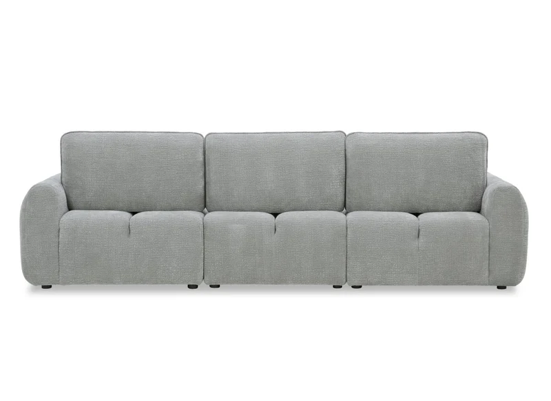 Canapé d'angle en velours tissé gris clair avec dossier réglable ADONIS - Angle gauche