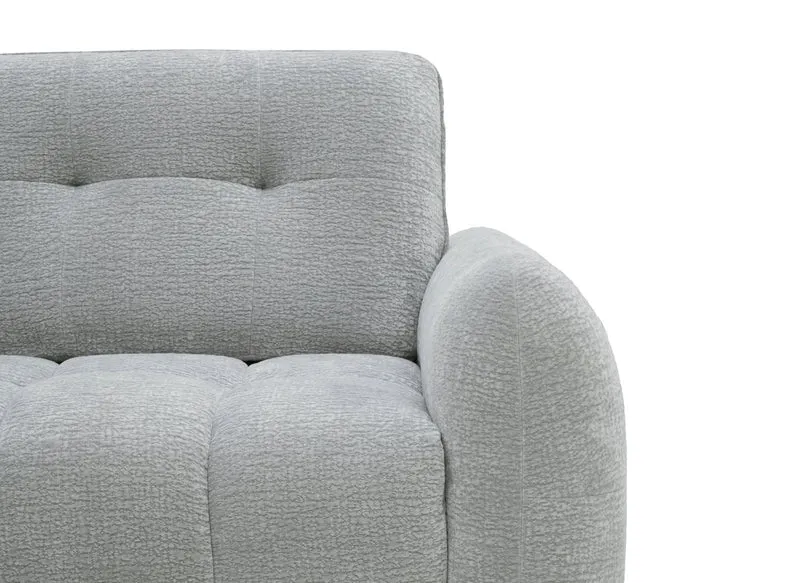 Canapé d'angle en velours tissé gris clair avec dossier réglable ADONIS - Angle gauche