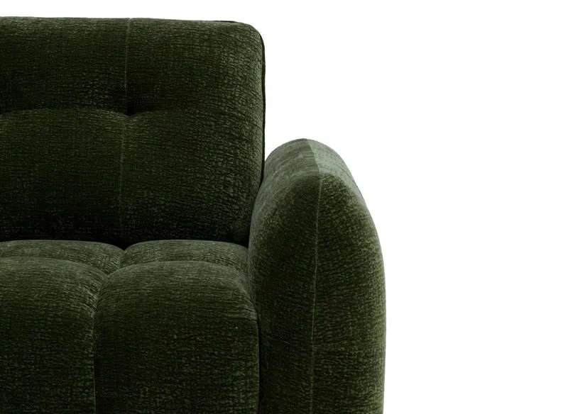 Canapé d'angle en velours tissé vert olive avec dossier réglable ADONIS - Angle gauche