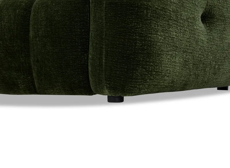 Canapé d'angle en velours tissé vert olive avec dossier réglable ADONIS - Angle gauche