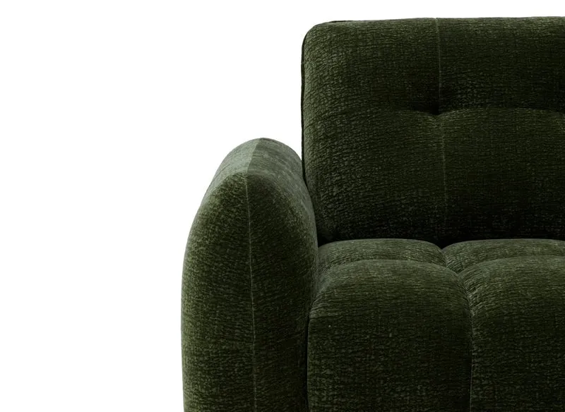 Canapé d'angle en velours tissé vert olive avec dossier réglable ADONIS - Angle droit
