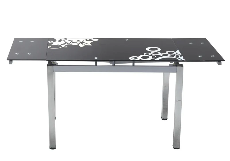 Table manger rallonge chromé noir - Fly