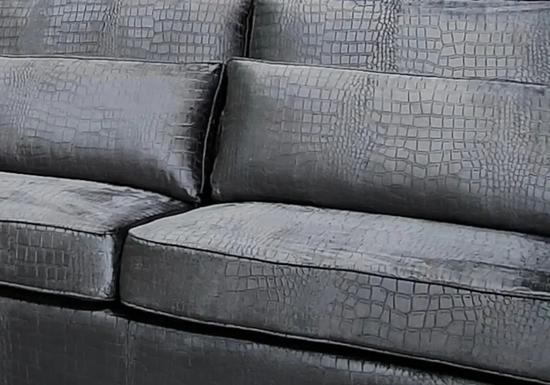 Canapé angle croco anthracite - Lea