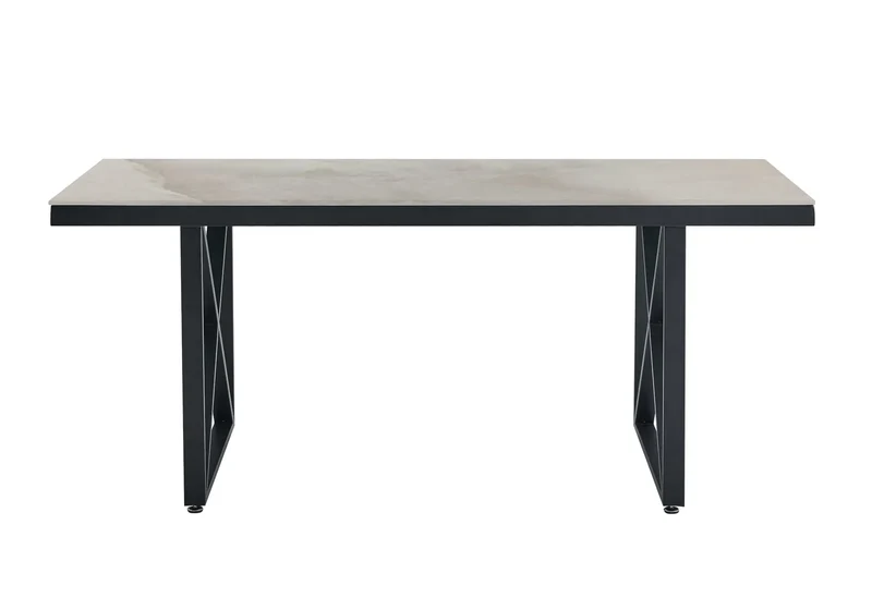 Table à manger noire marbre beige - Clara