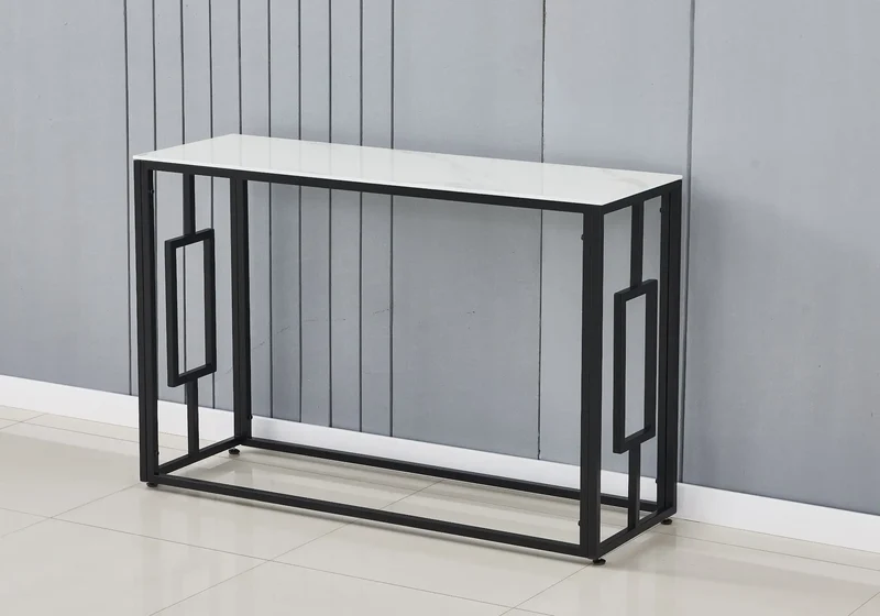Console noire marbre blanc - Glory