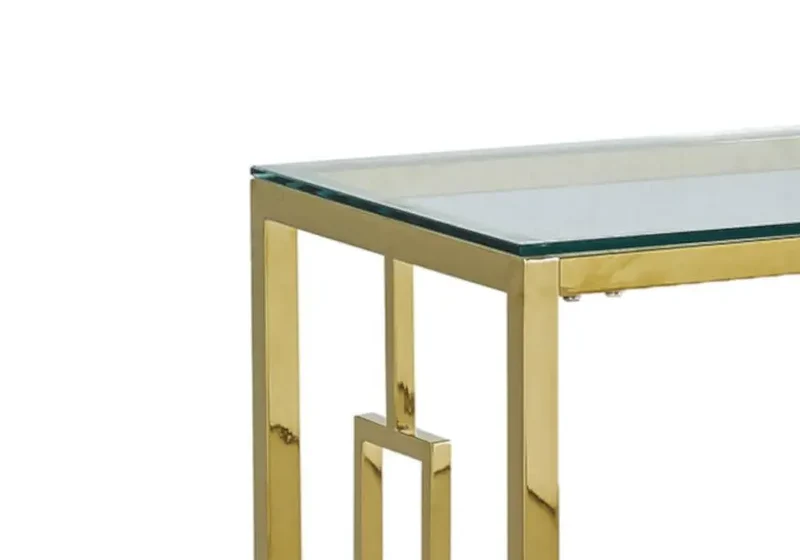 Console dorée en verre trempé - Glory