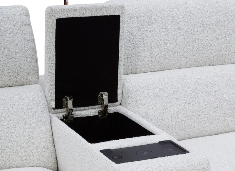 Canapé d'angle relax en tissu bouclette doux beige MARINA - Angle droit
