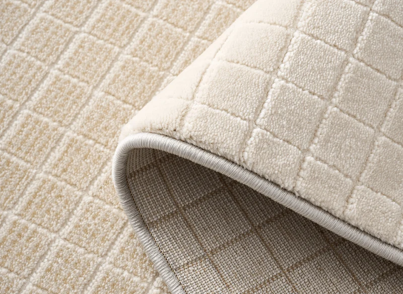 Tapis beige à petits carreaux 200 x 290 cm TALO
