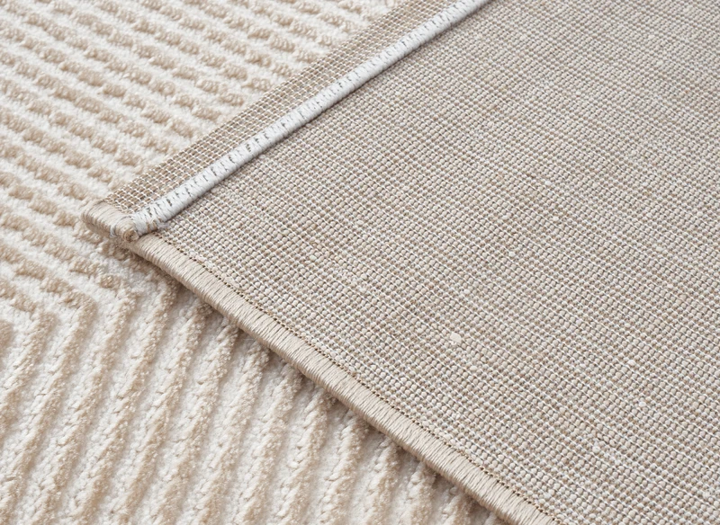 Tapis beige et blanc motif chevron 160 x 230 cm HERRING