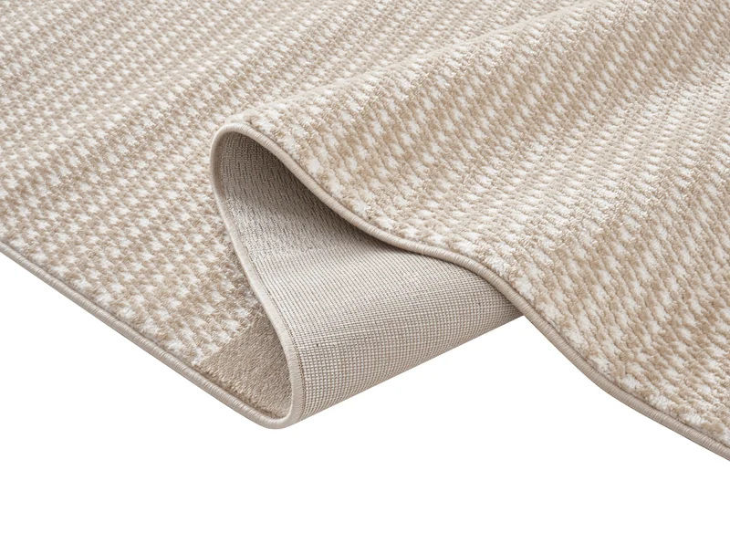 Tapis minimaliste beige et blanc 160 x 230 cm RIBBON