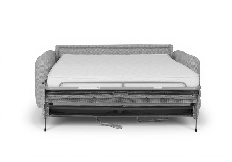 Canapé convertible express 3 places en tissu gris ISANDRO