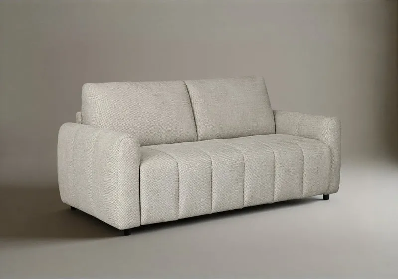Canapé convertible express 3 places en tissu beige ISANDRO