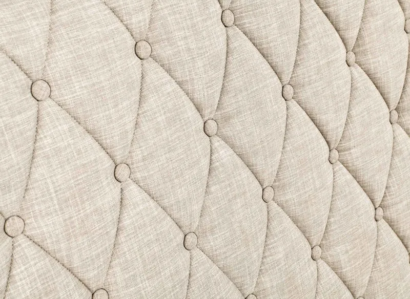 Lit double avec 4 tiroirs en lin beige 140x190 cm LEANDRE