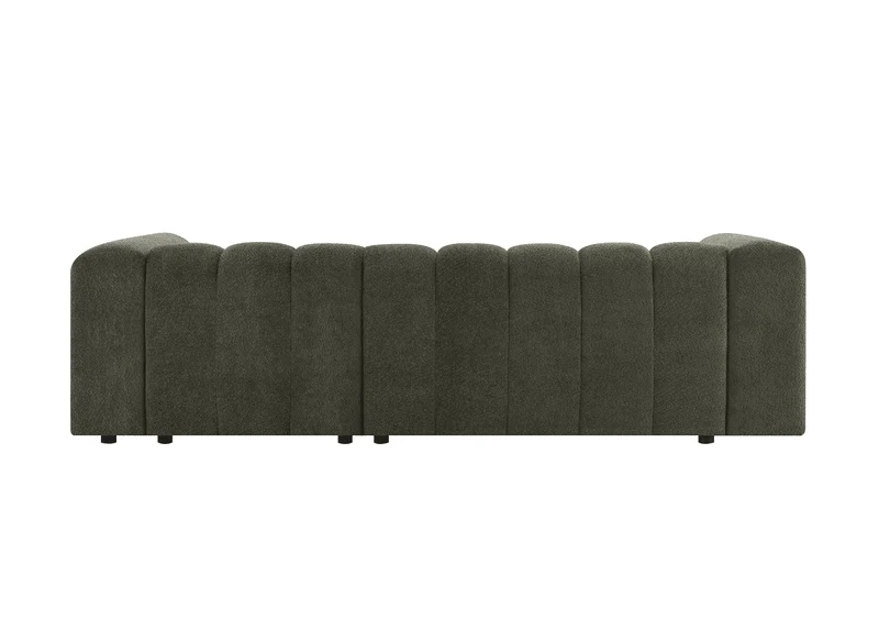 Canapé d'angle réversible en tissu bouclette vert AELIS