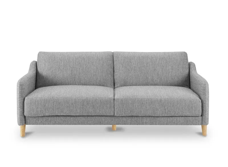 Canapé clic clac 3 places en tissu gris clair MARLON
