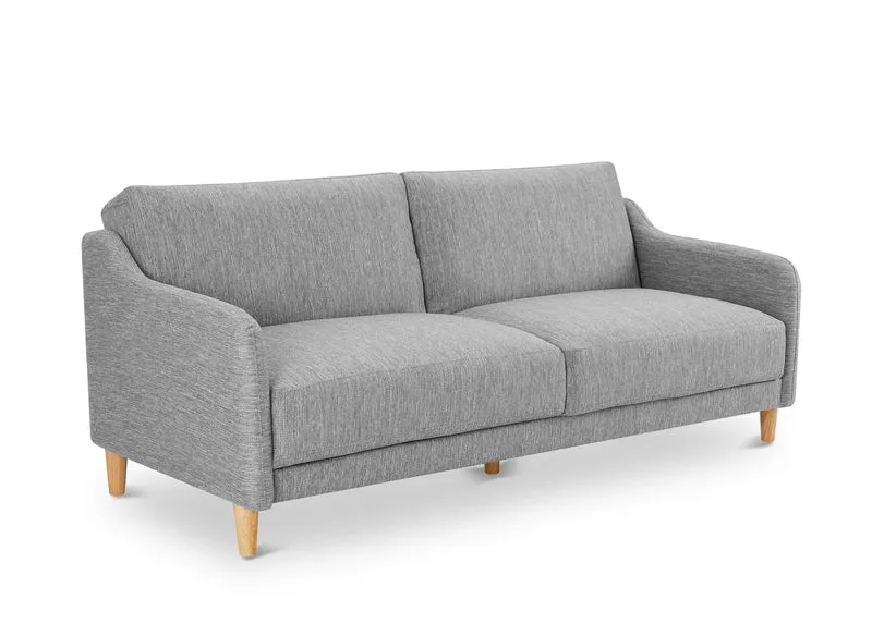 Canapé clic clac 3 places en tissu gris clair MARLON