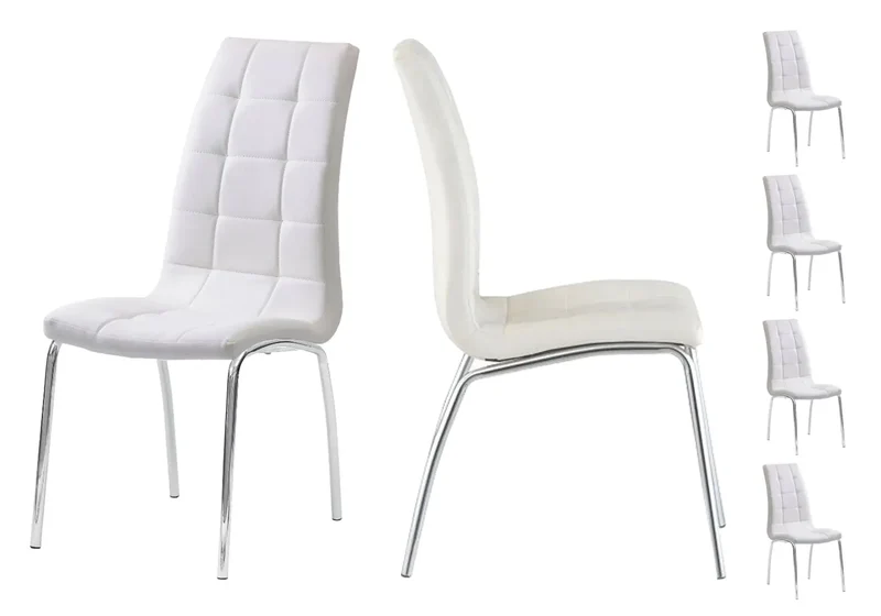 Table ronde 6 chaises marbre blanc - Design